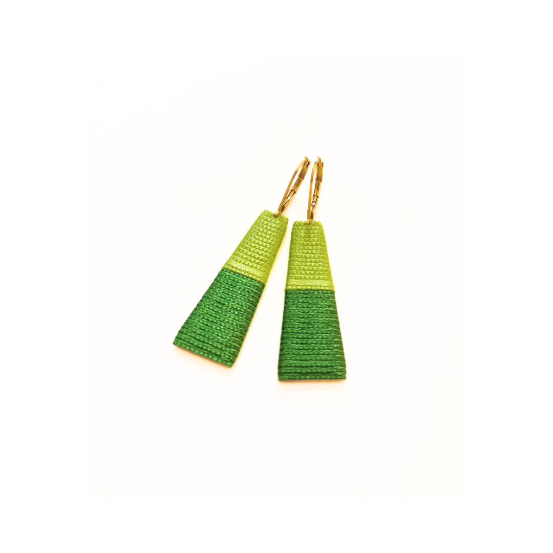 THOT. Boucles d'oreilles _ vert pomme vert printemps