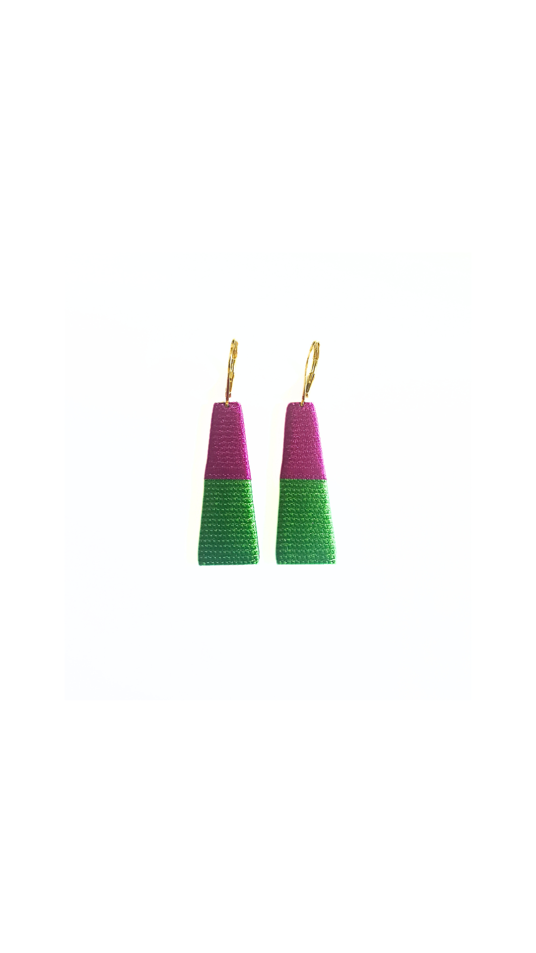 THOT. Boucles d'oreilles _ violet byzantin vert printemps