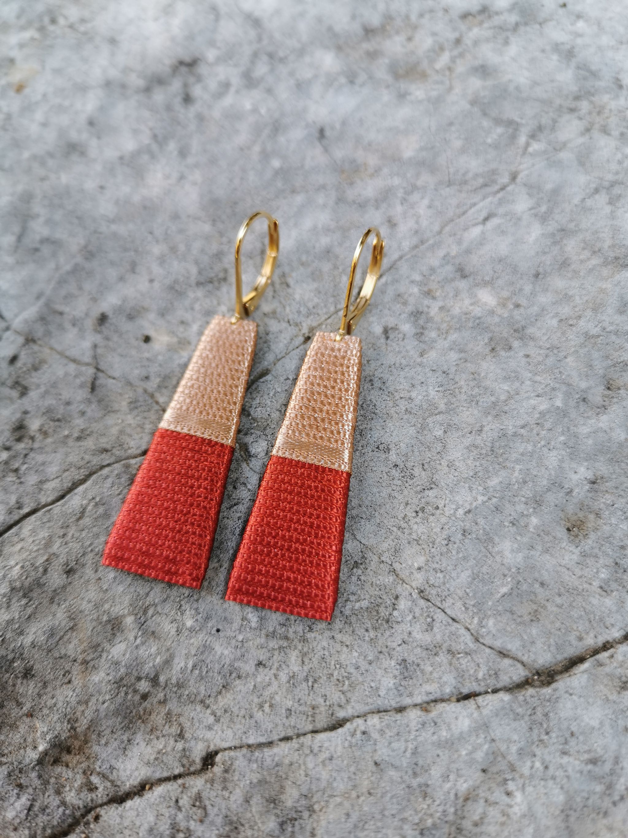 THOT Boucles d'oreilles Gamme Terre - vert kaki rose saumon
