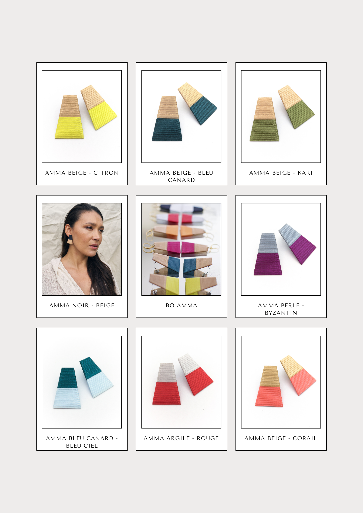 AMMA. Boucles d'oreilles _ coloris à choisir