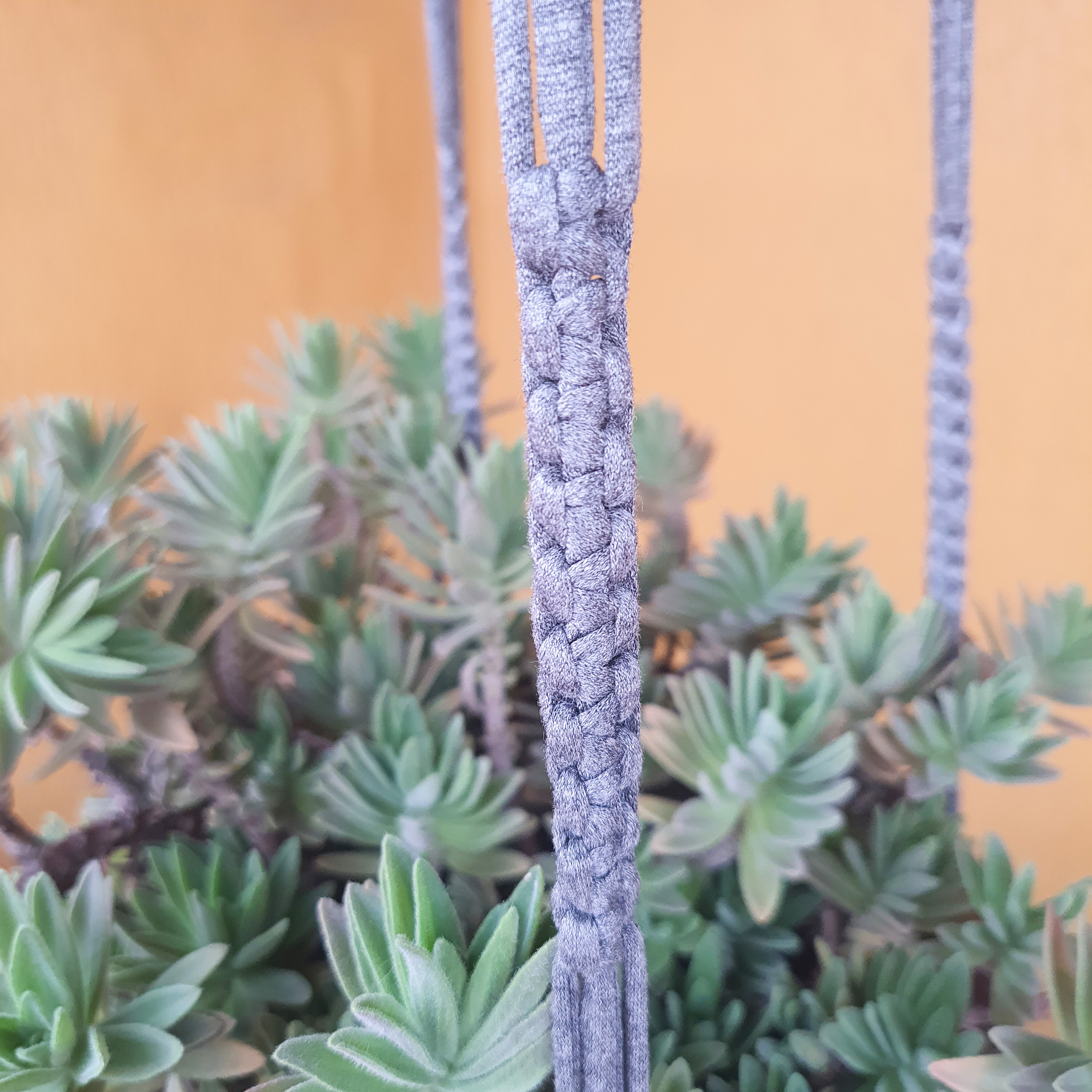 Suporte para Vasos de Plantas em Macramê