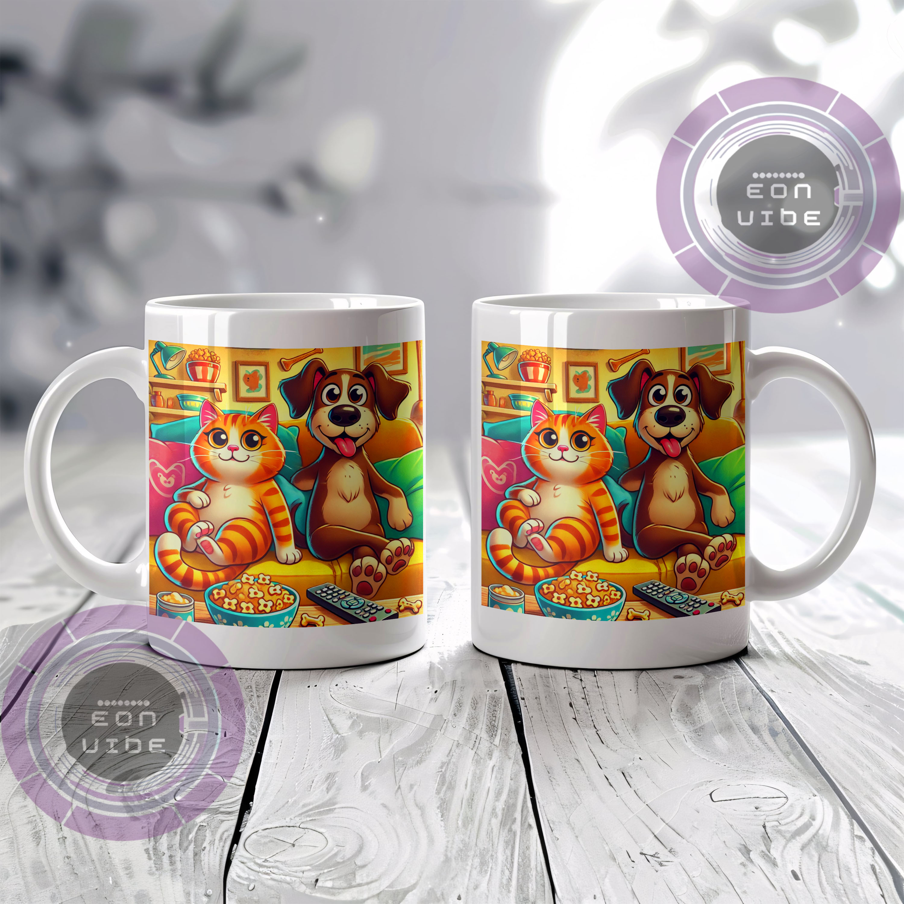 Taza 🐾 Mejores Amigos: Perro y Gato 🐾
