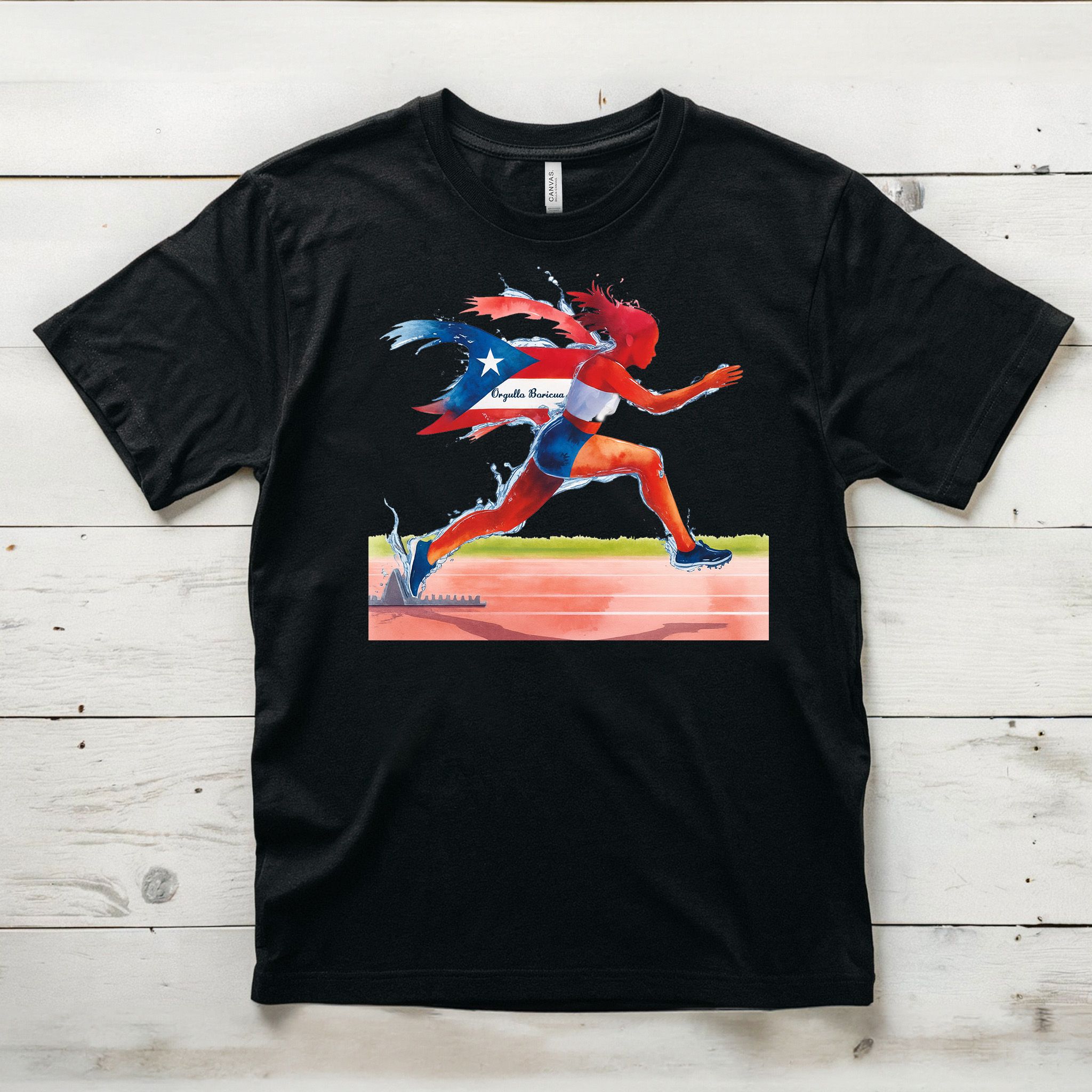 Camiseta de corredora artística