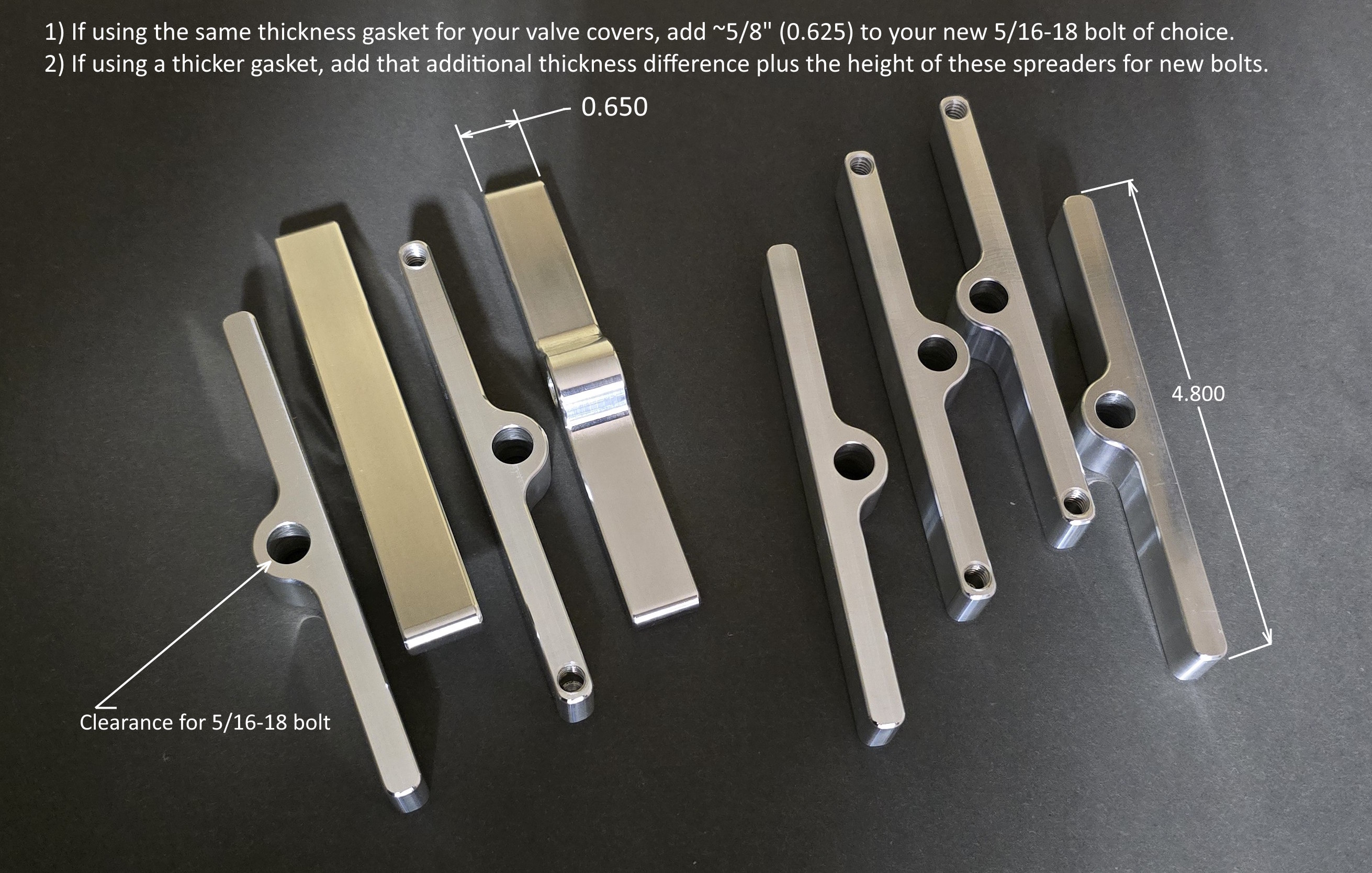 Aftermarket valve cover clamp bolt load spreaders fits Pontiac full set 8 pieces