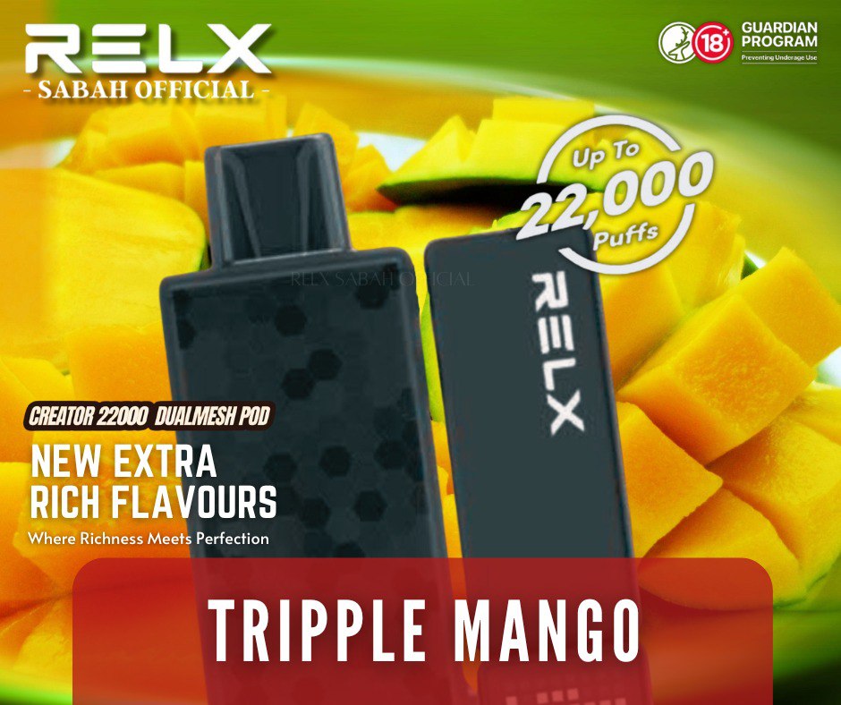 RELX CREATOR FLAVOURS 22KPUFFS SUPER RICH & LOW COOLING