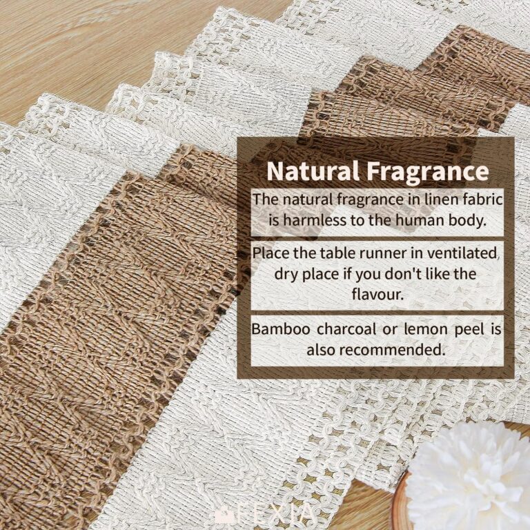 FEXIA Boho Table Runner for Home Decor 72 Inches Long Farmhouse Rustic Table Runner Cream & Brown Macrame Table Runner with Tassels for Boho Dining Bedroom Decor Rustic Bridal Shower (12×72 Inches)