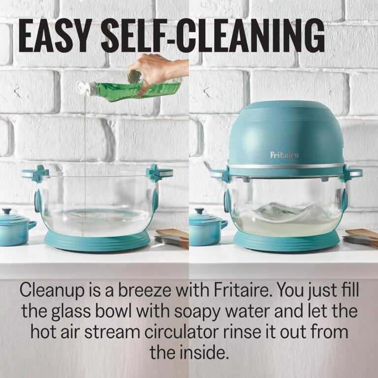Self-Cleaning Air Fryer 5 Quart with 360 Visibility, Non-Toxic, BPA-Free, 400F Vortex for Even Cooking, 6-in-1 Functions, Rotisserie, Roast, Bake, Dehydrate, Vortex Air Fryer, Teflon Free