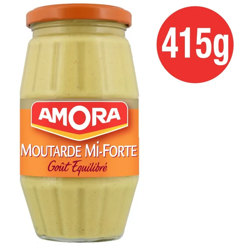 Palette de Moutarde mi forte et forte amora 415g