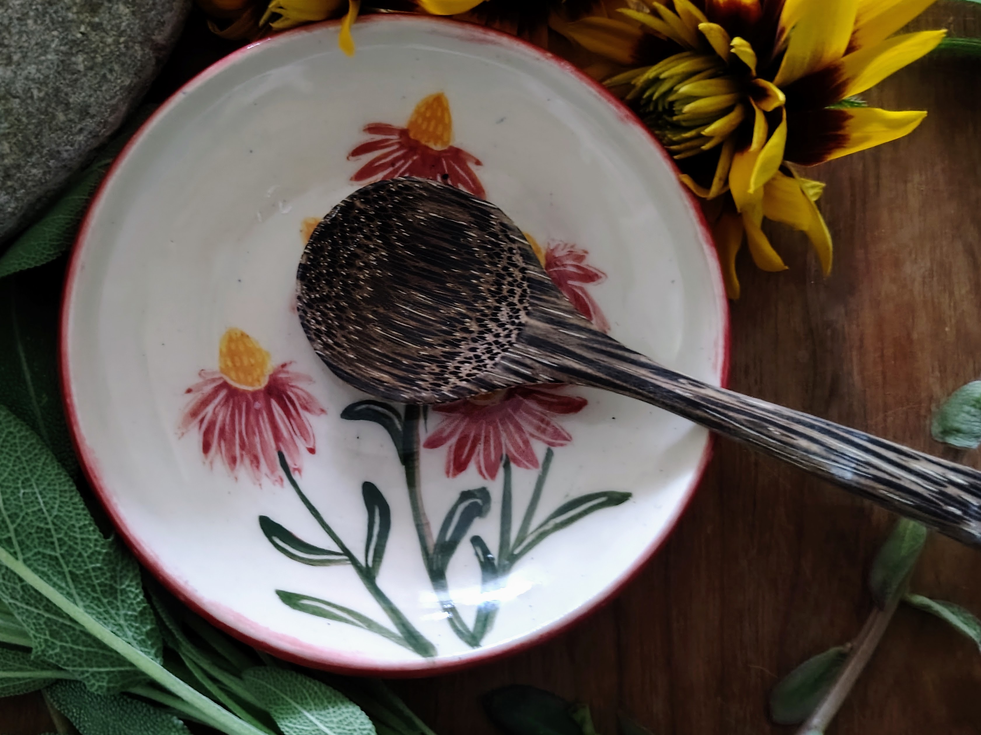 Coneflower shallow bowl/Saucer