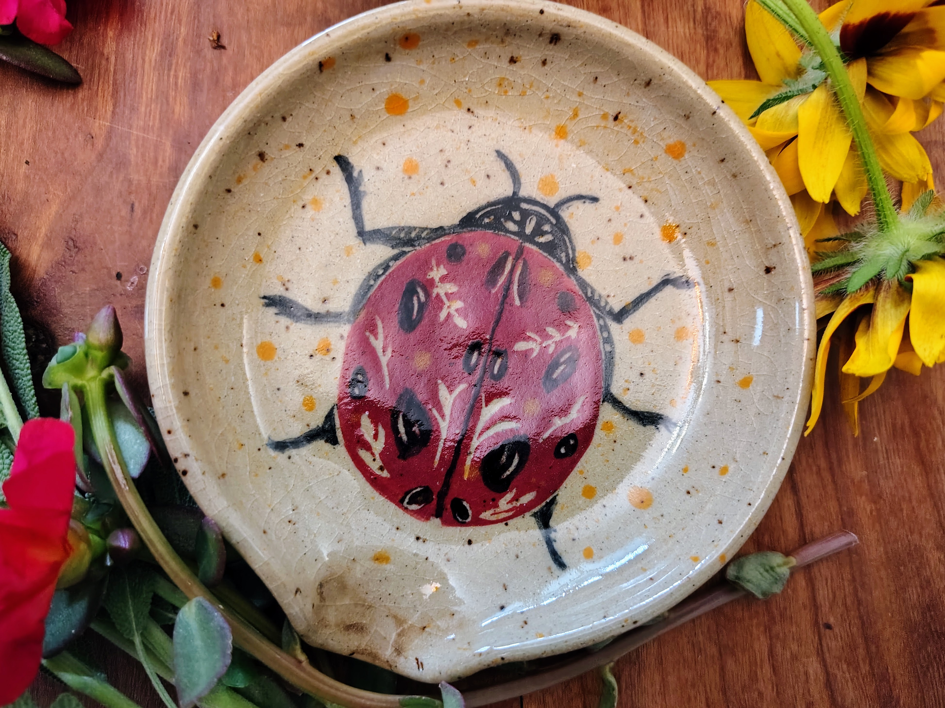 Ladybug Ceramic Spoon Rest