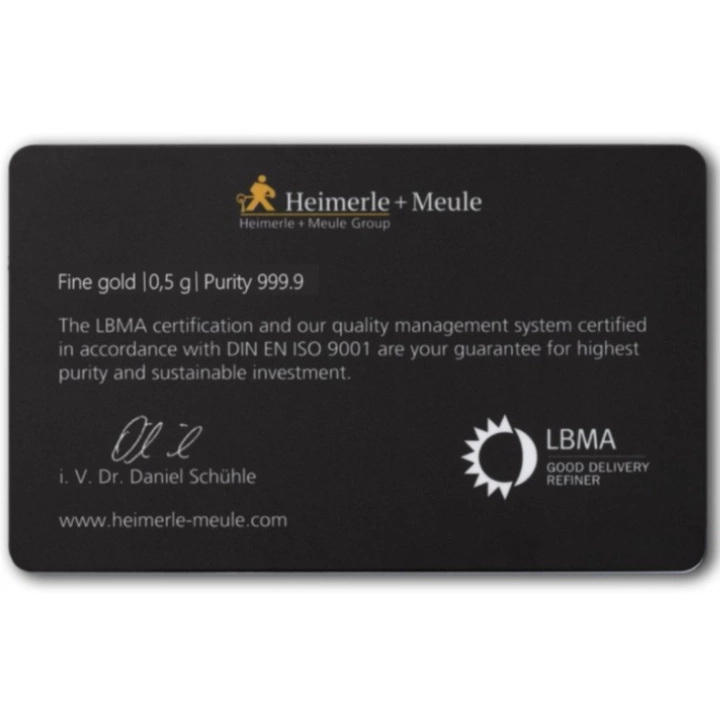 Heimerle Meule: Золотой слиток (0,5 г.) 