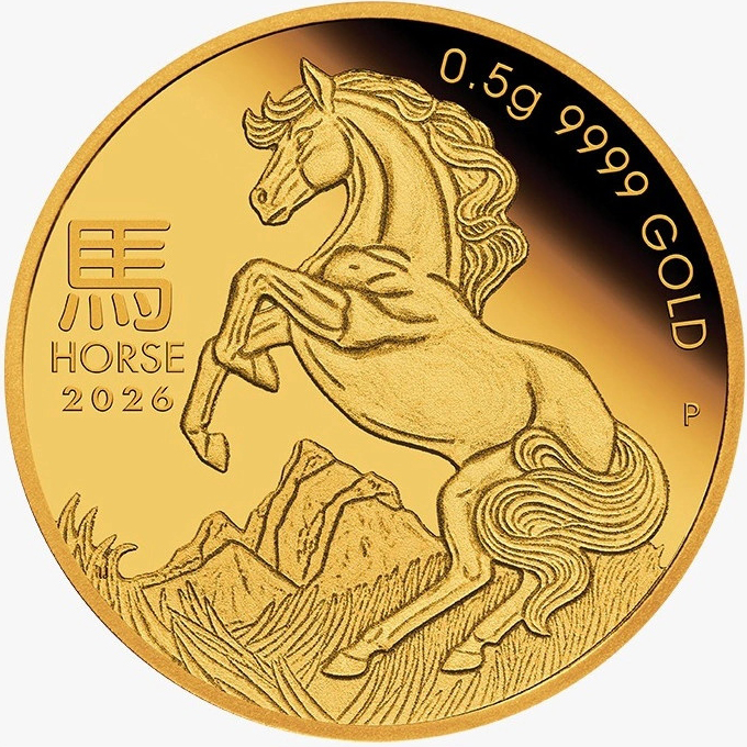 Perth Mint: Лунар III – Год Лошади 2026 (0,5 г.)