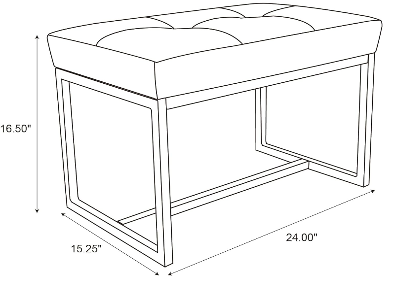 Ottoman Bench, Modern PU Leather Vanity Stools Chairs with Metal Frame, Makeup Stool Padded Foot Rest Stool for Living Room Vanity, Entryway, Bathroom, Brown