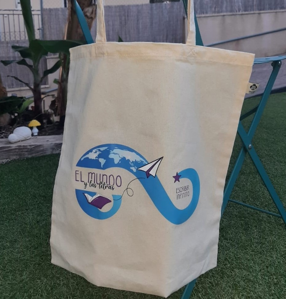 Bolsa tela logo Escribir infinito