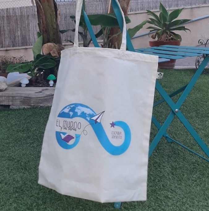 Bolsa tela logo Escribir infinito