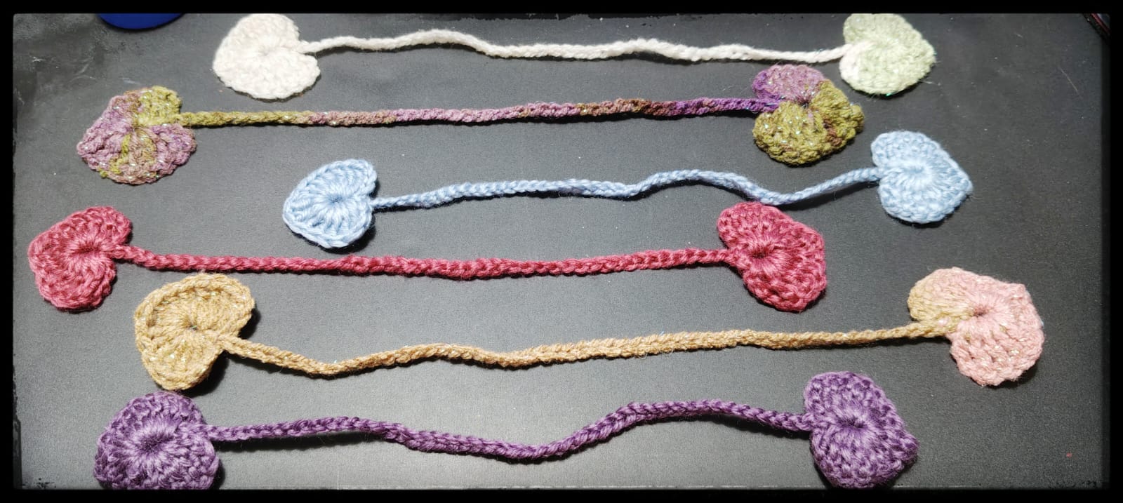 Marcapáginas de ganchillo colección San Valentín