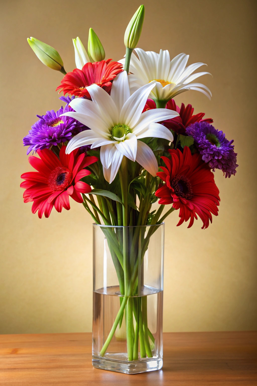 Flower Bouquet in Glass Vase