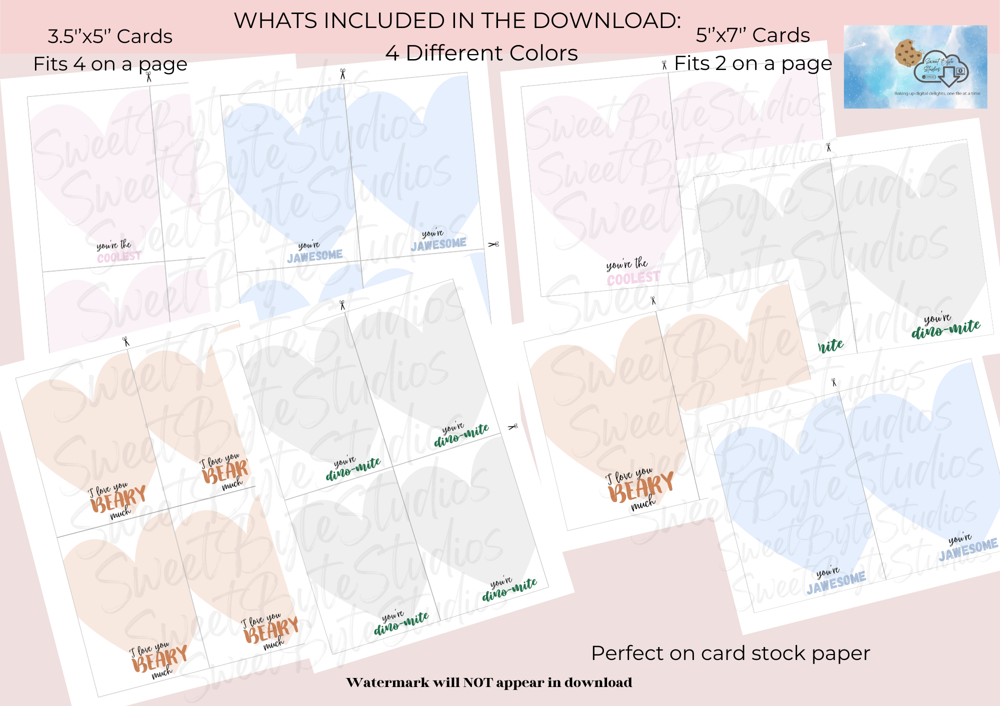 Valentine Cookie Cards with link EDITABLE FILES