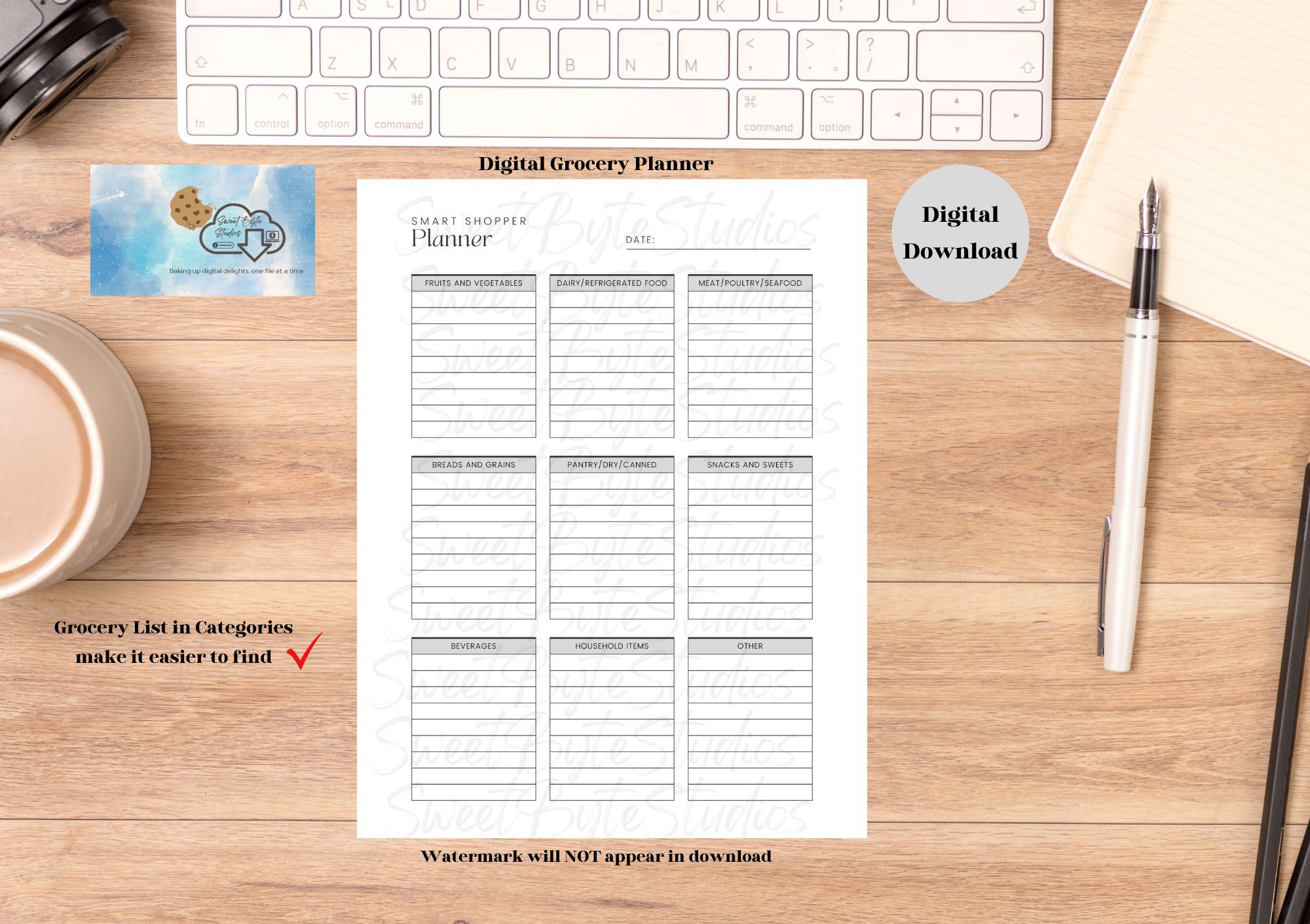 Grocery Planner PDF File