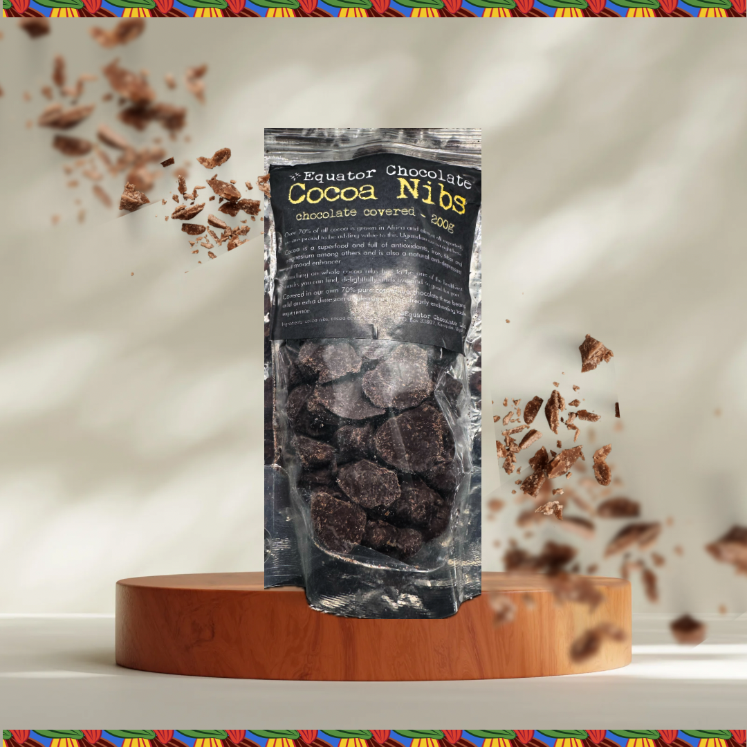 Fèves de cacao torréfiées enrobées de chocolat noir 70%
