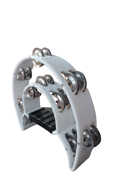 White Double Row Tambourine