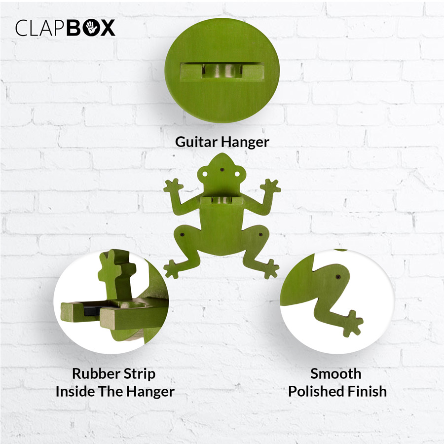 Clapbox Guitar Wall Hanger/Stand - Frog Design, suitable For Acoustic, Electric Guitars and Ukulele