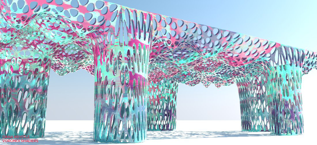 Voronoi Shaders | Grasshopper Script + 3D Model