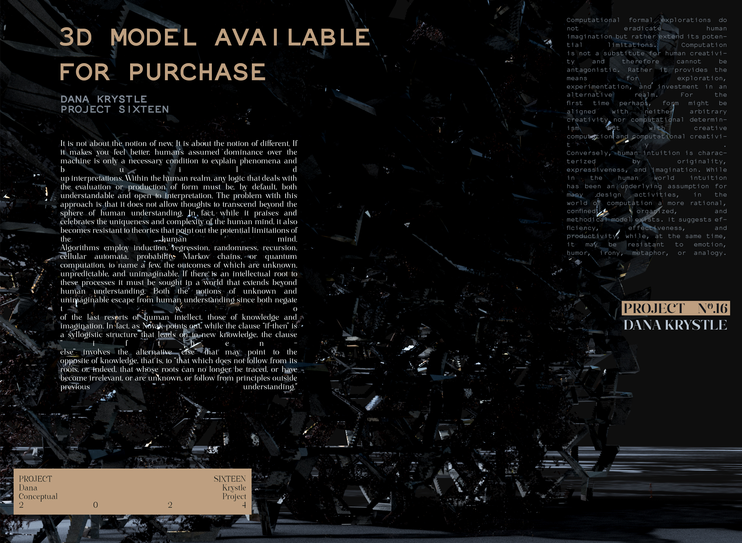 PROJECT SIXTEEN- Architecture 3D CONCEPT - Experimental Design