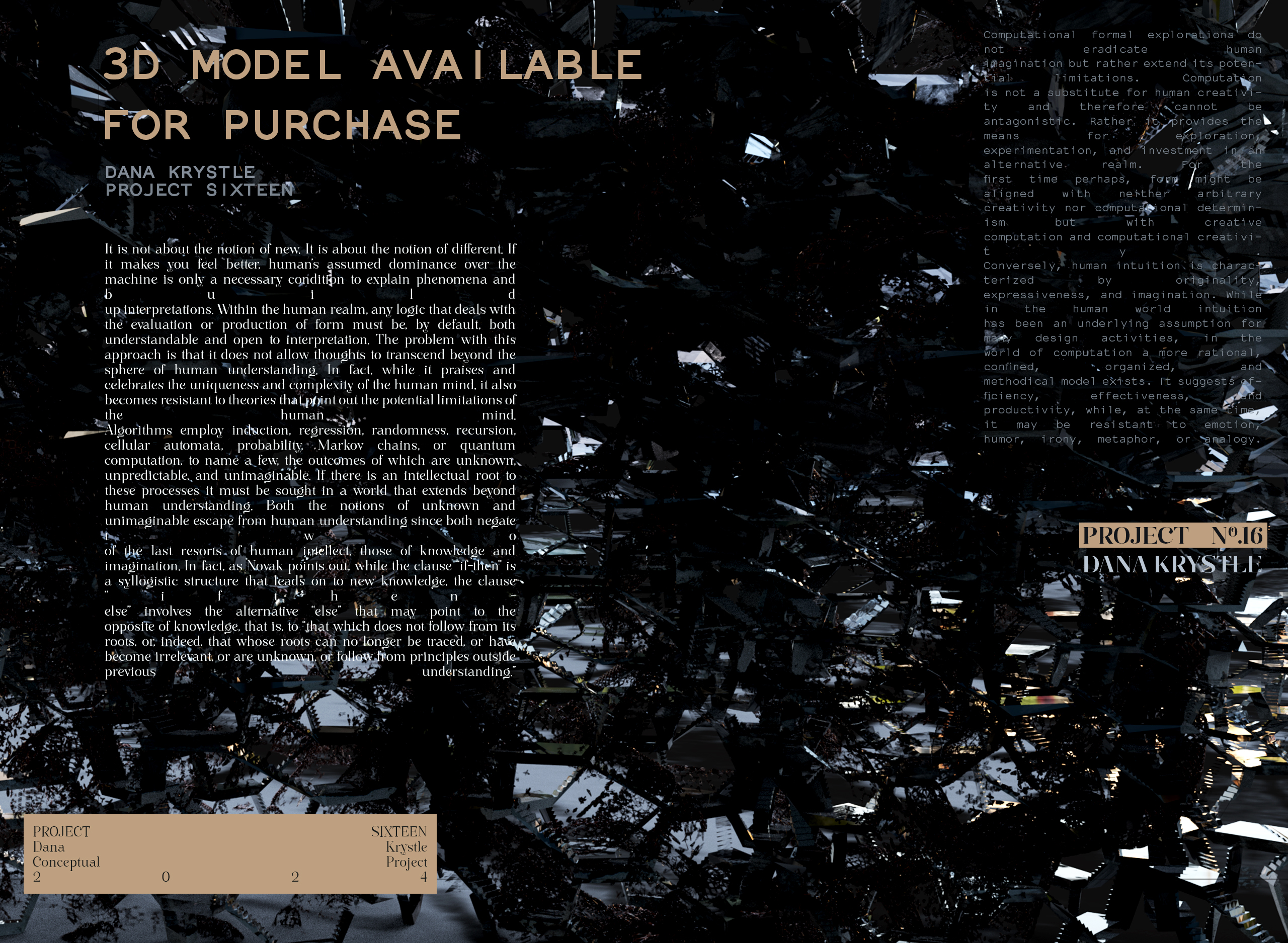 PROJECT SIXTEEN- Architecture 3D CONCEPT - Experimental Design