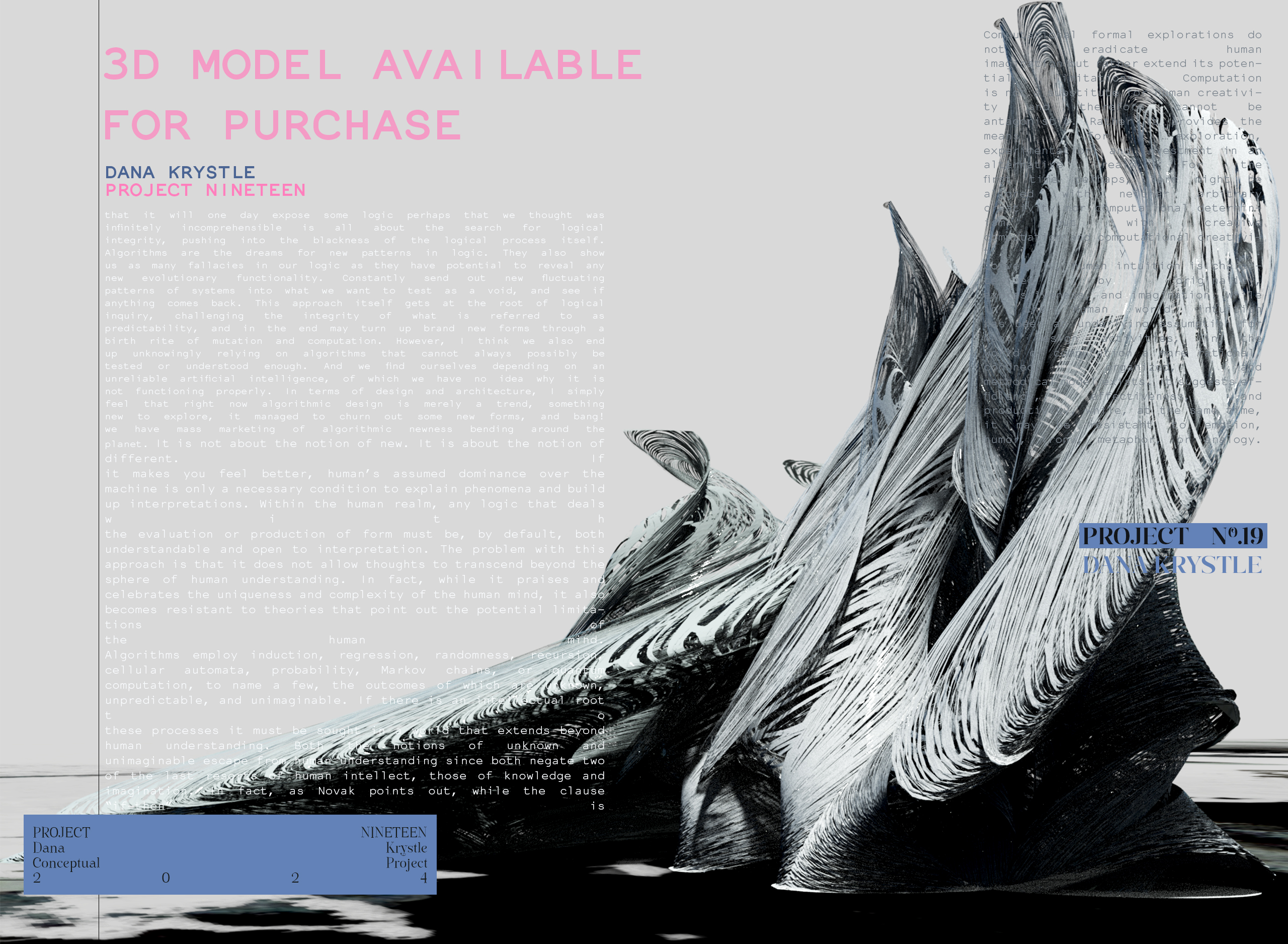 PROJECT NINETEEN- Architecture 3D CONCEPT - Experimental Design