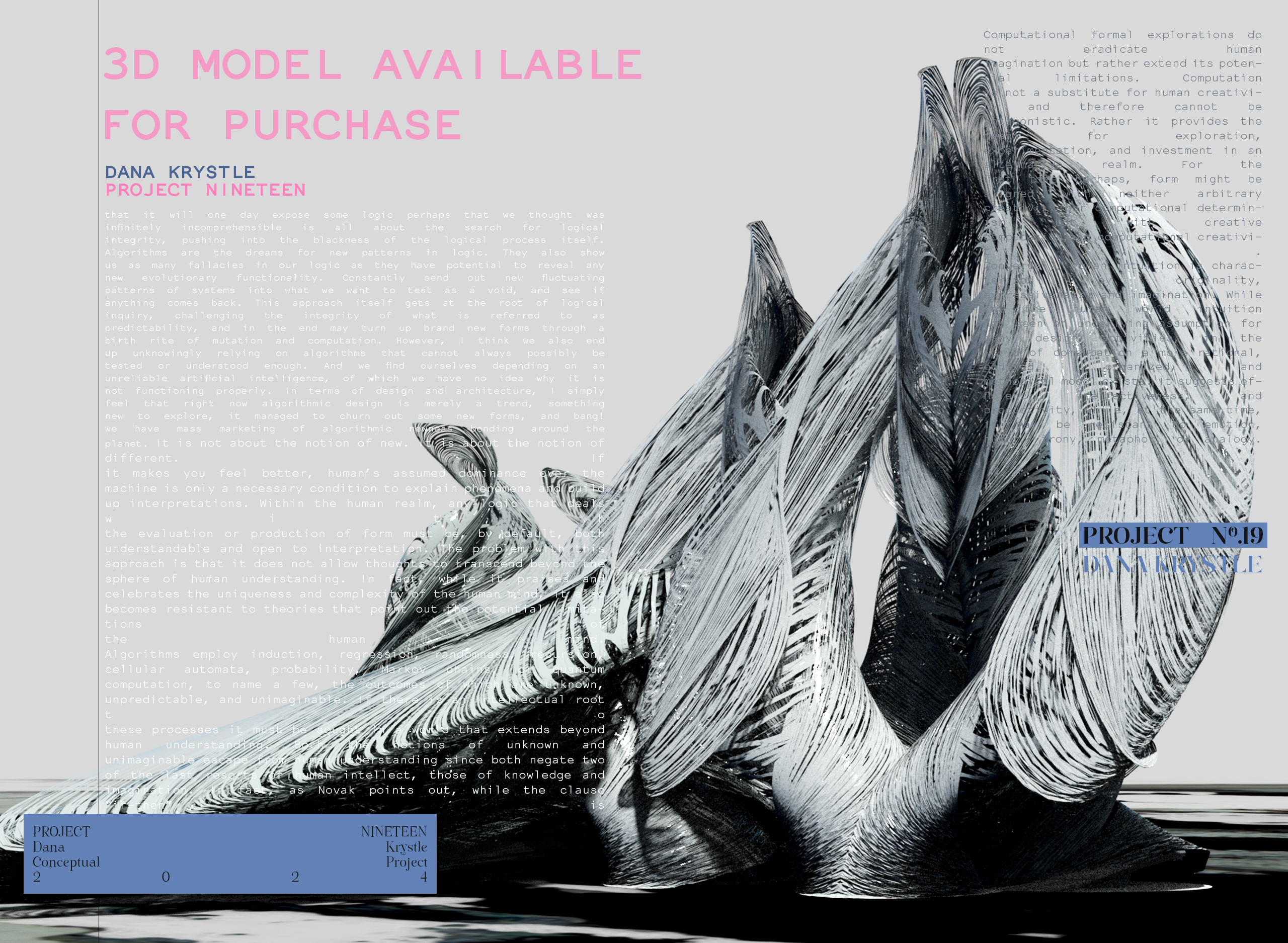 PROJECT NINETEEN- Architecture 3D CONCEPT - Experimental Design