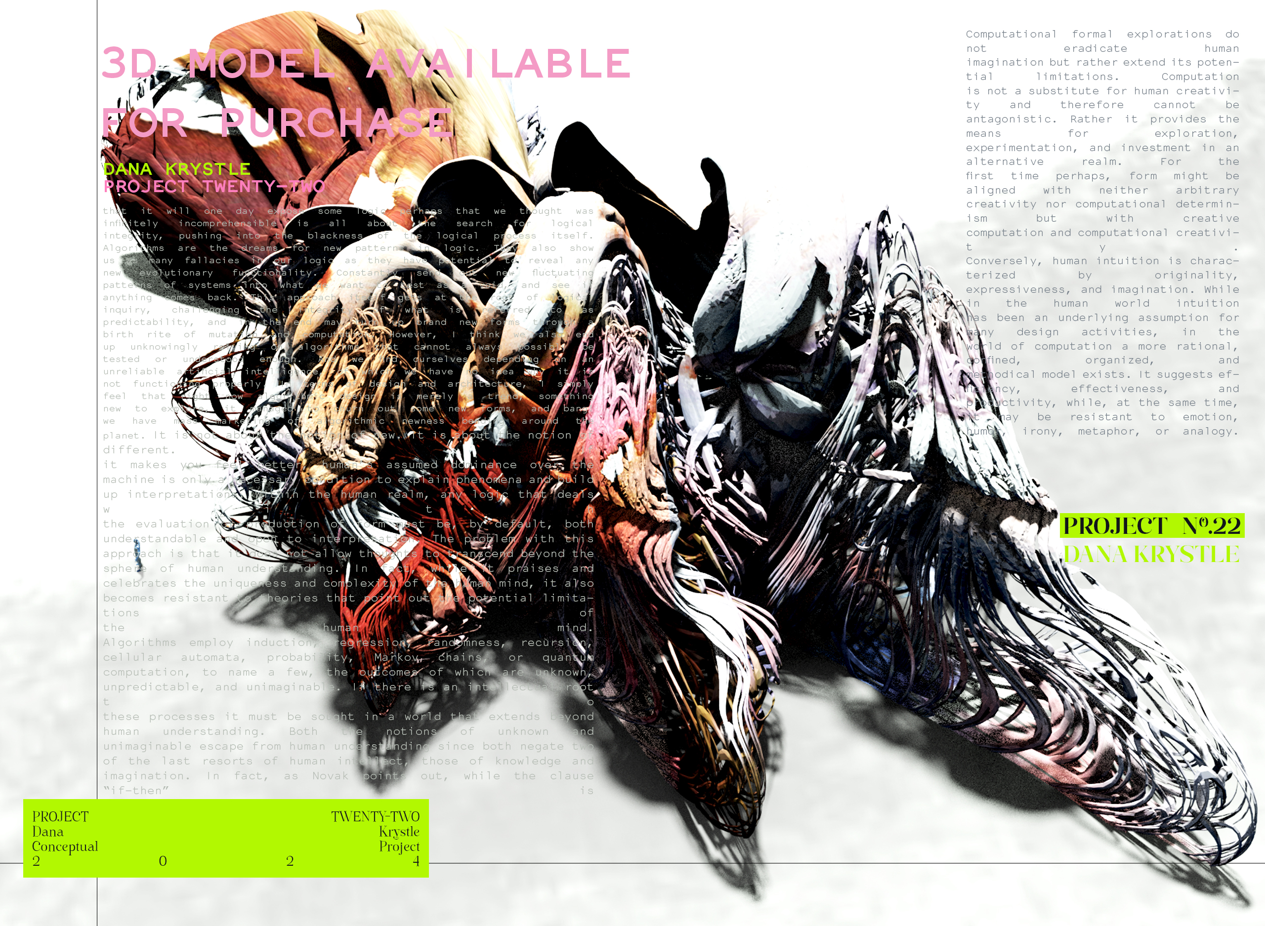 PROJECT TWENTY TWO - Architecture 3D CONCEPT - Experimental Design