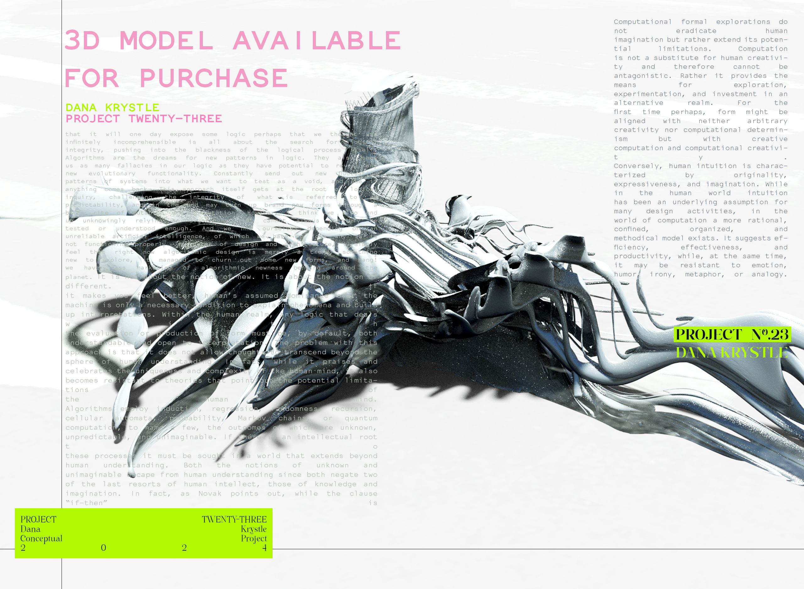 PROJECT TWENTY THREE - Architecture 3D CONCEPT - Experimental Design