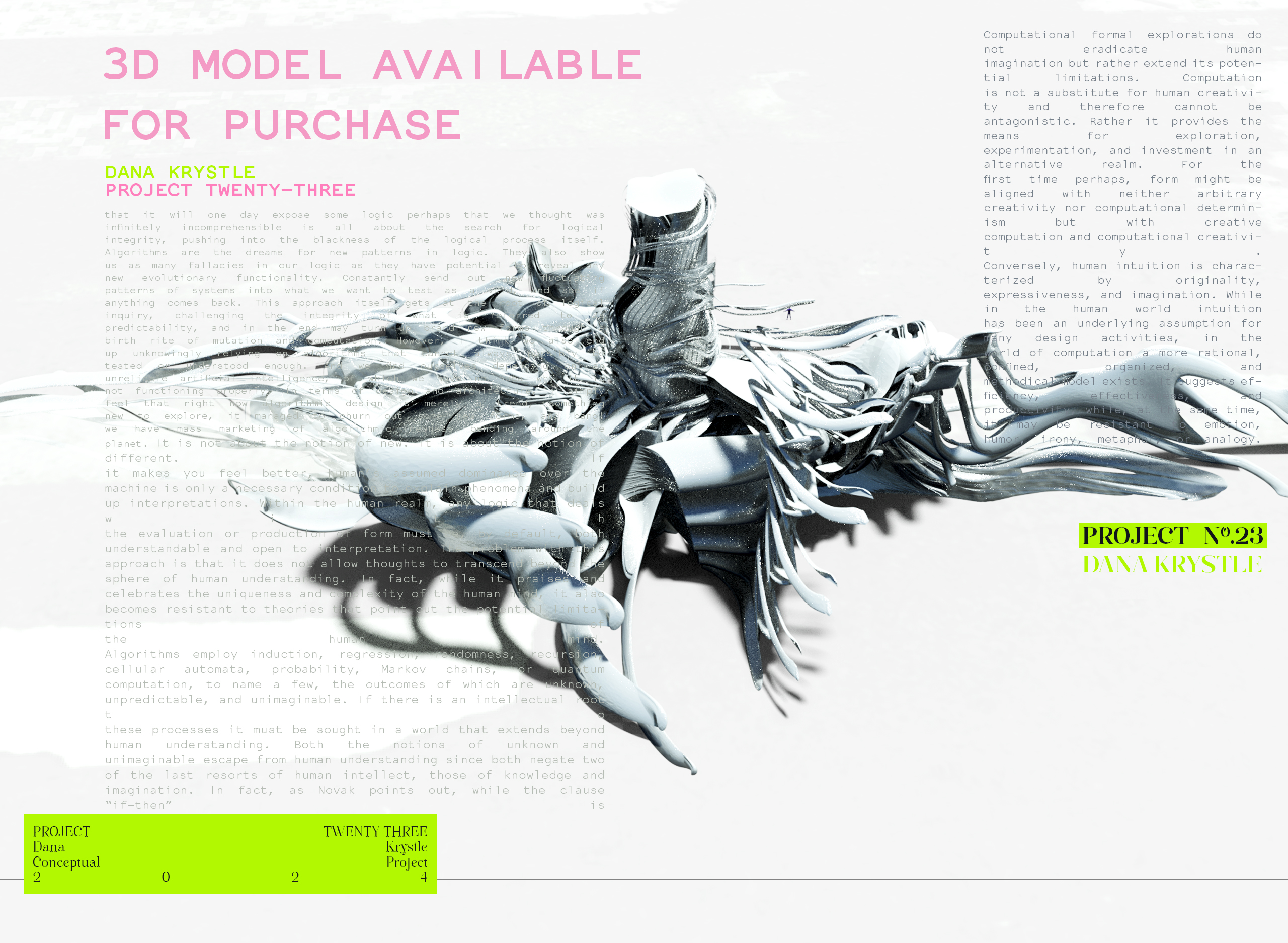 PROJECT TWENTY THREE - Architecture 3D CONCEPT - Experimental Design