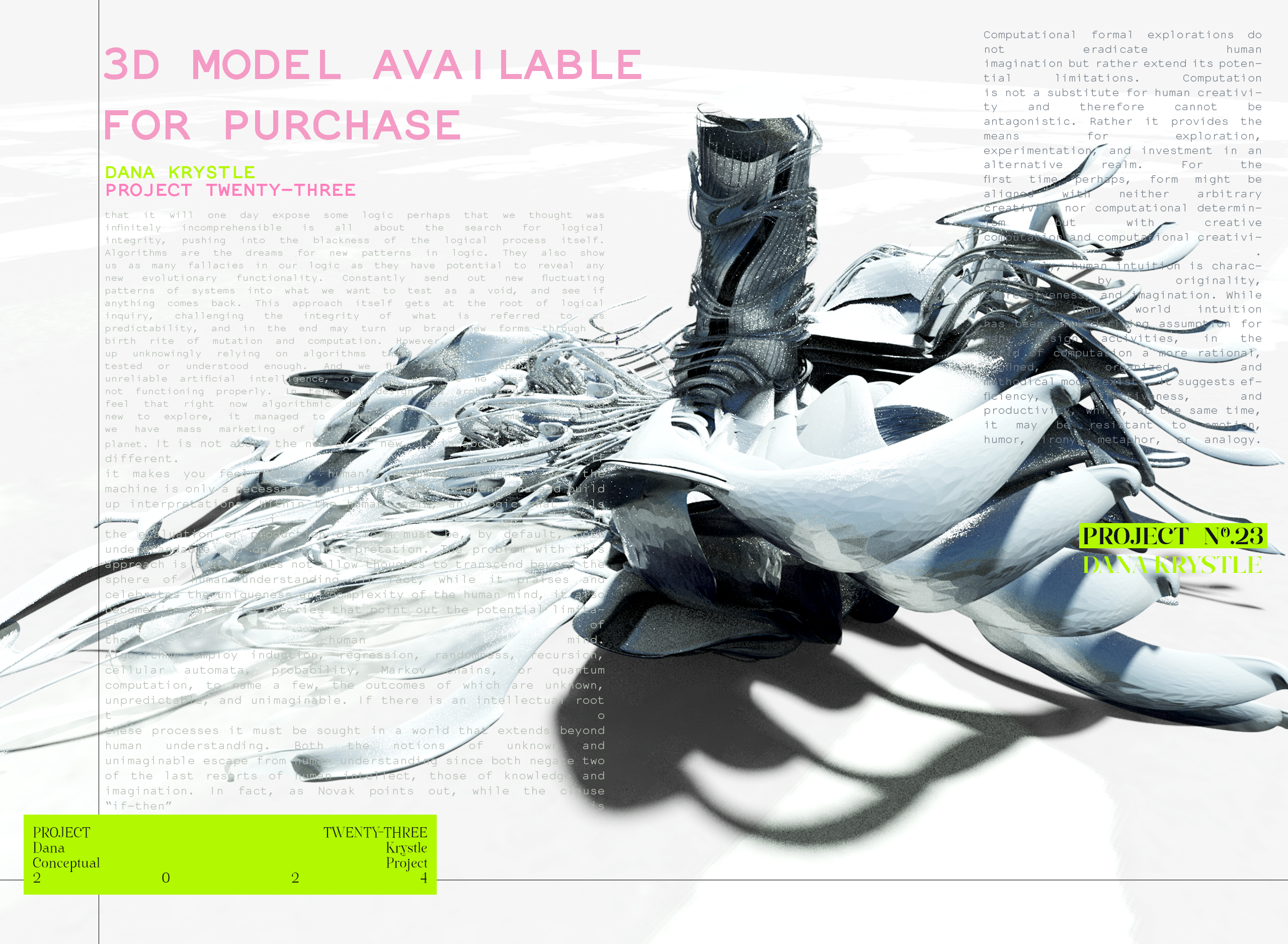 PROJECT TWENTY THREE - Architecture 3D CONCEPT - Experimental Design