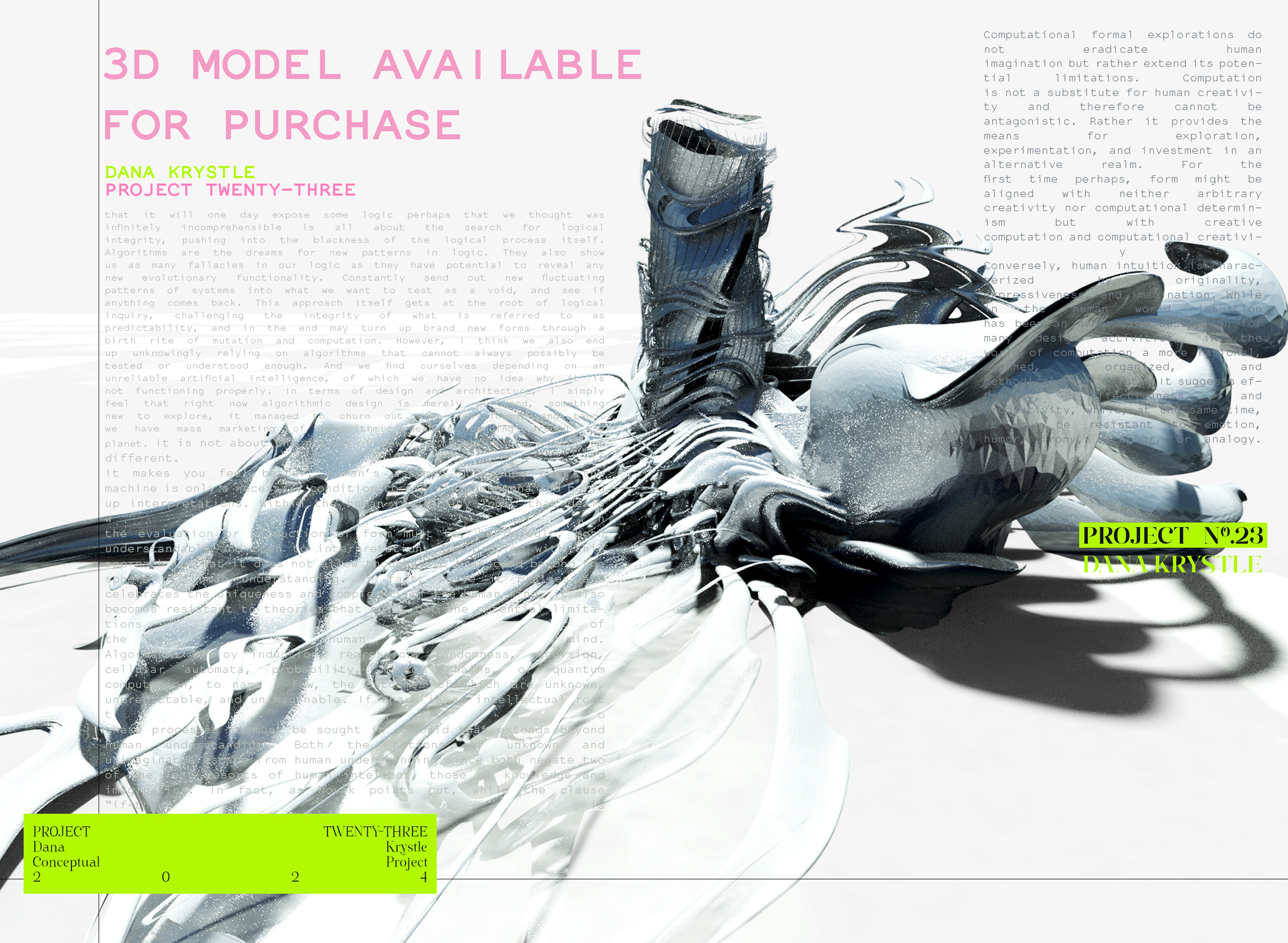 PROJECT TWENTY THREE - Architecture 3D CONCEPT - Experimental Design