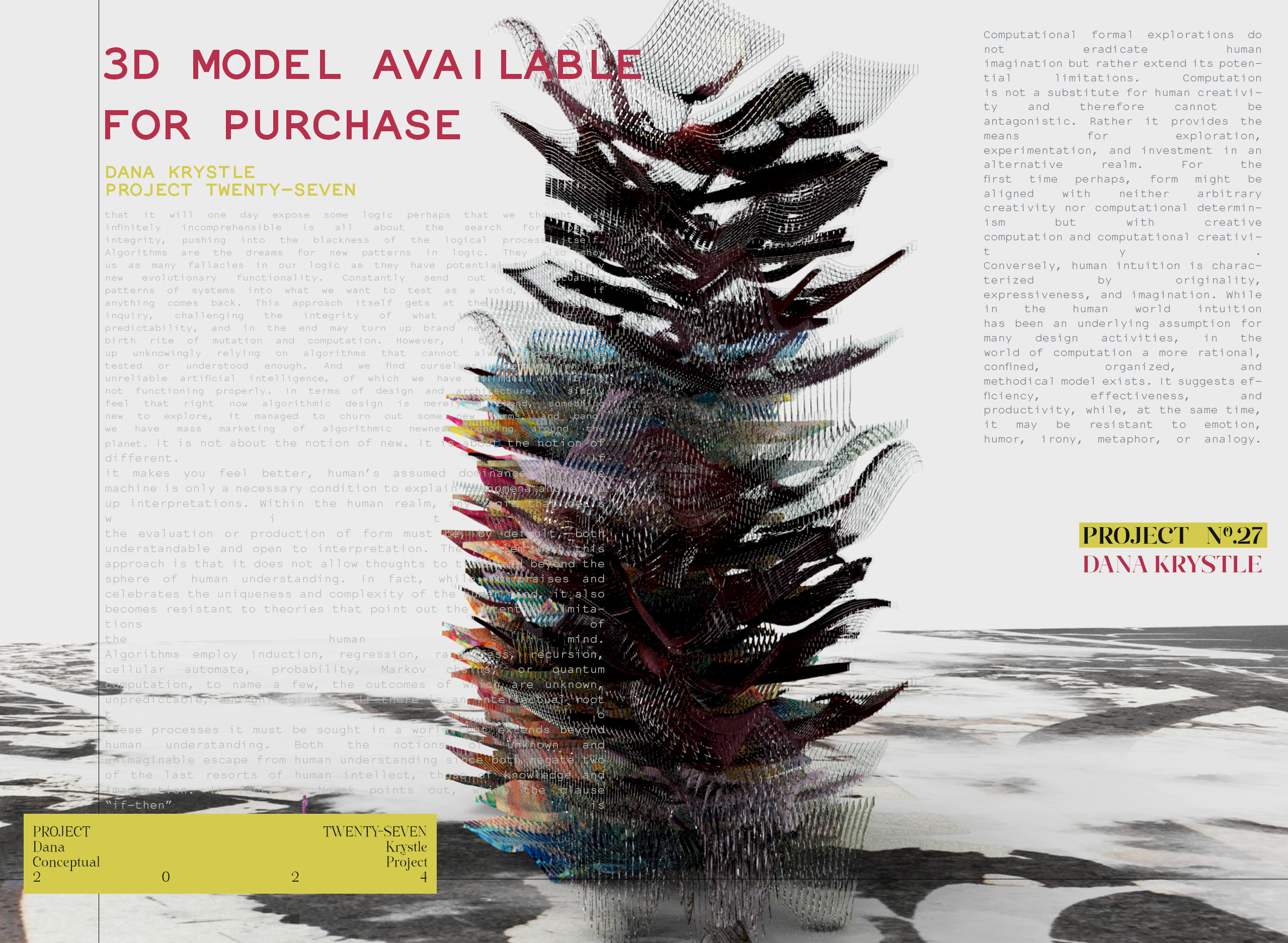 PROJECT TWENTY SEVEN - Architecture 3D CONCEPT - Experimental Design