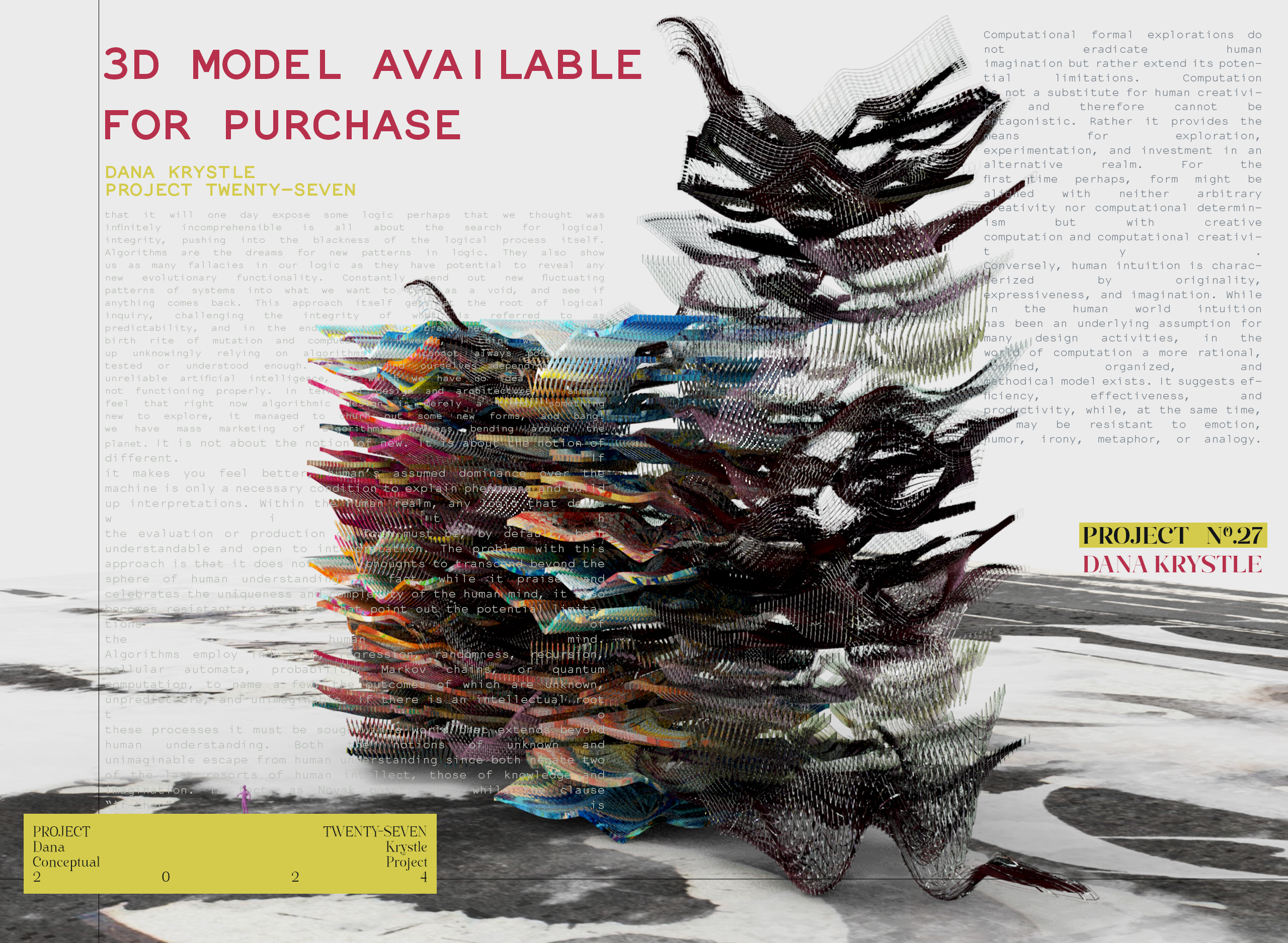 PROJECT TWENTY SEVEN - Architecture 3D CONCEPT - Experimental Design