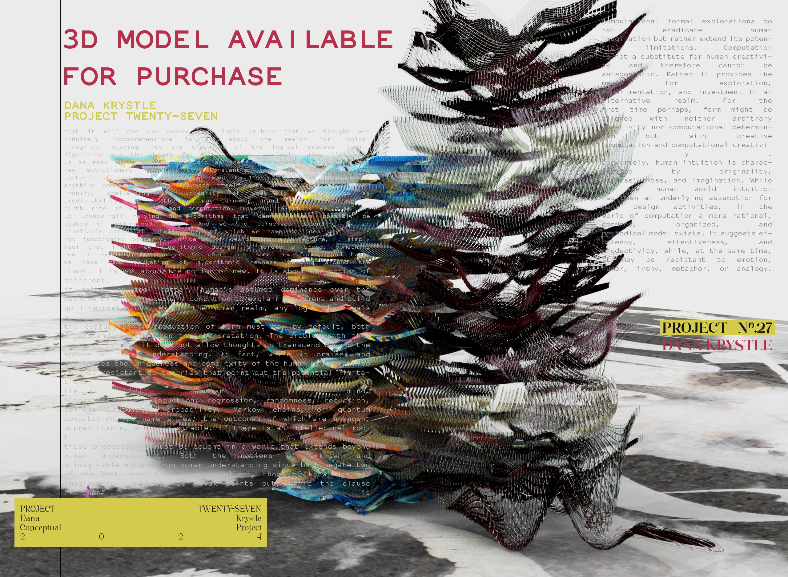 PROJECT TWENTY SEVEN - Architecture 3D CONCEPT - Experimental Design