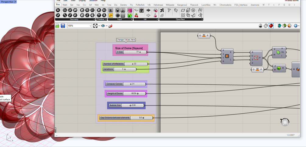  Inflated Dome | Grasshopper Script + 3D Model