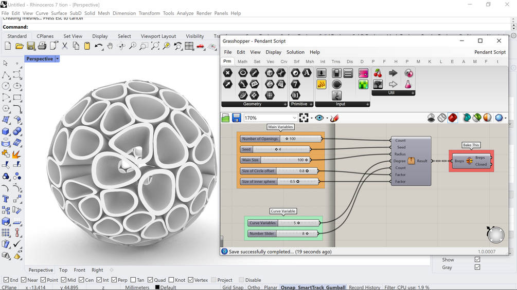 Sphere Pendant Script | Grasshopper Script + 3D Model