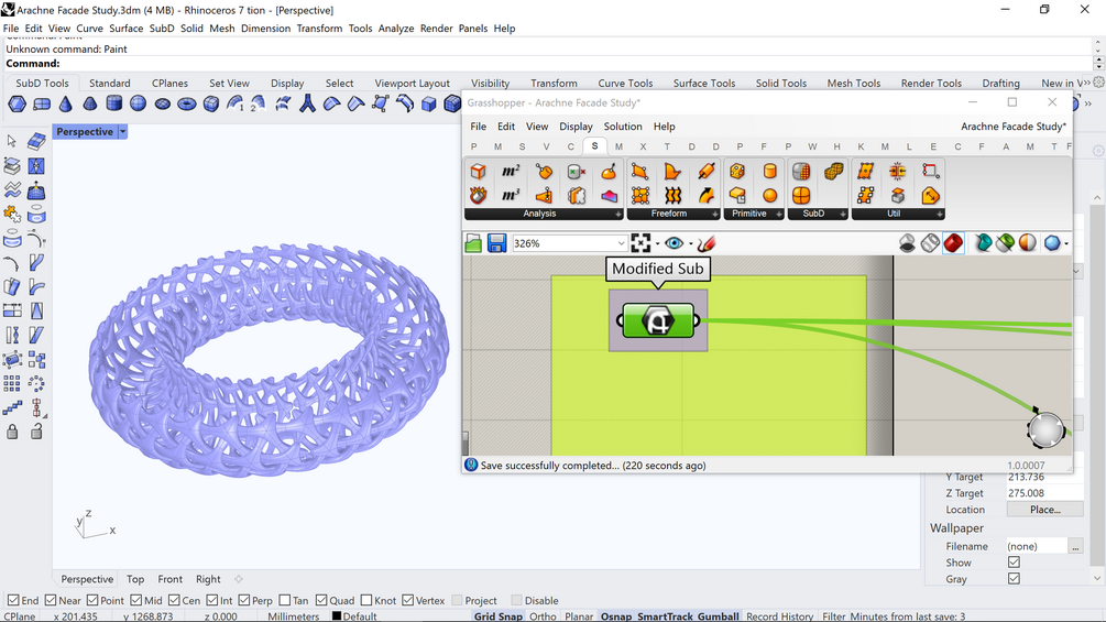 ARACHNE: 3D PRINTED FACADE | Grasshopper Script + 3D Model