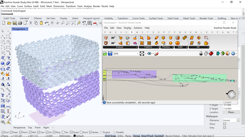 ARACHNE: 3D PRINTED FACADE | Grasshopper Script + 3D Model