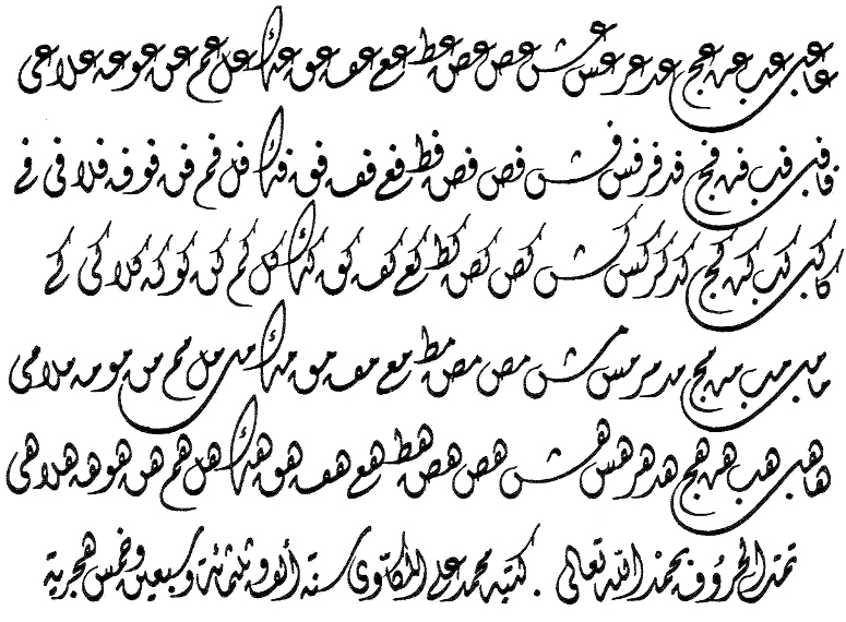 Download e-book | Diwani Script Practice sheets : Trace over the letter and words practice book 