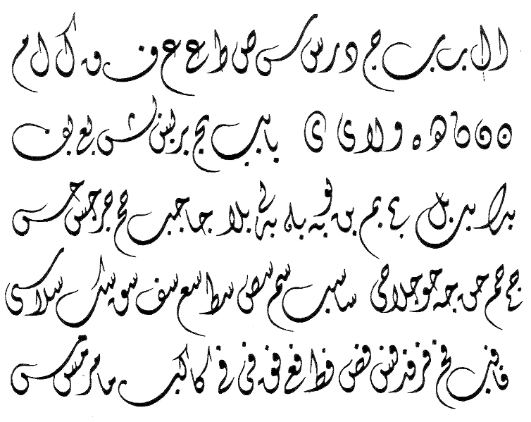 Download e-book | Diwani Script Practice sheets : Trace over the letter and words practice book 