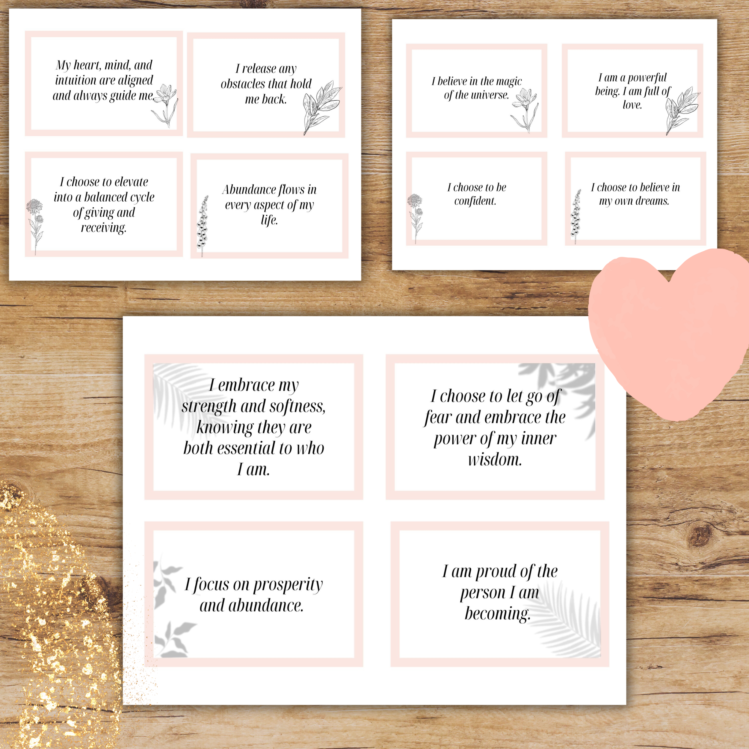 40 Printable Affirmation Cards Activate Your Heart Power