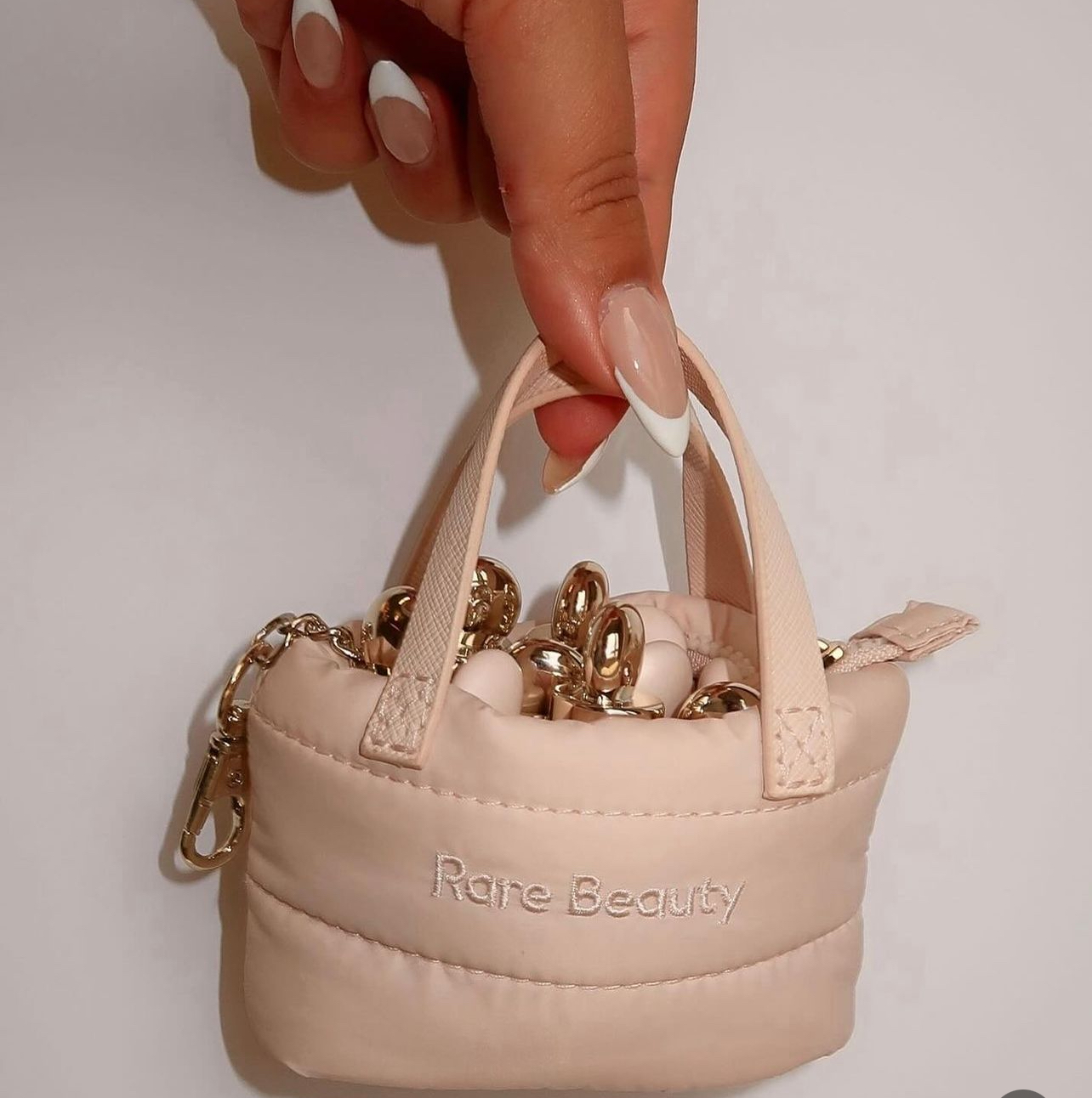 RARE BEAUTY Mini Puffy Tote Keychain