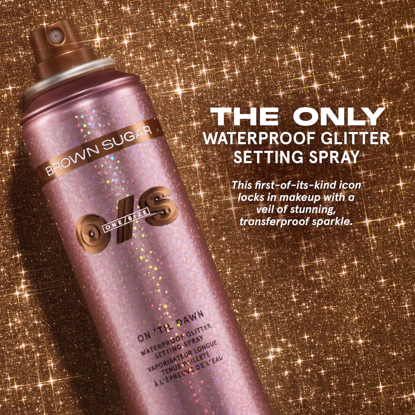ONE/SIZE On 'Til Dawn Waterproof Glitter Setting Spray - Brown Sugar - *PRE ORDER*