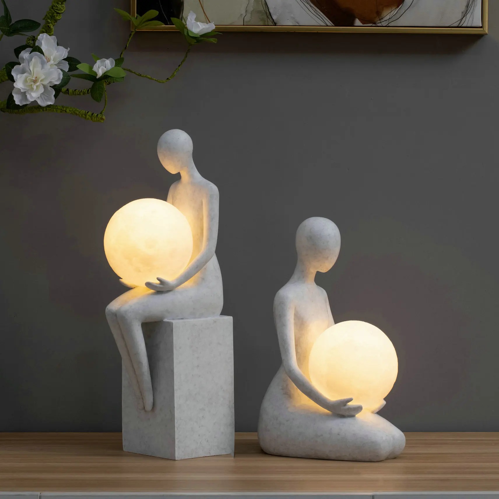 Minimalistische Frauenfigur Tischlampe - Moderne Wohn- und Schlafzimmer-Deko