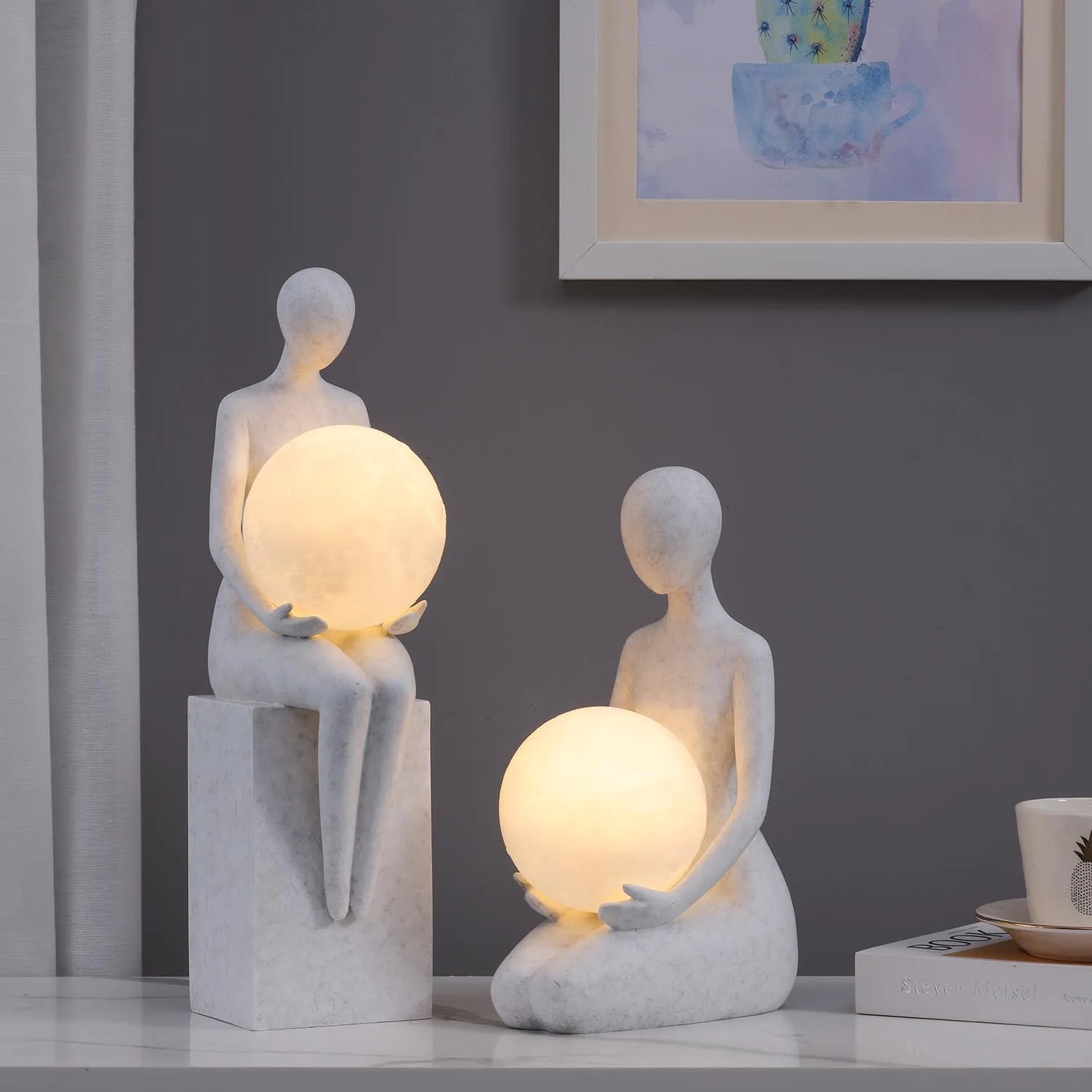 Minimalistische Frauenfigur Tischlampe - Moderne Wohn- und Schlafzimmer-Deko